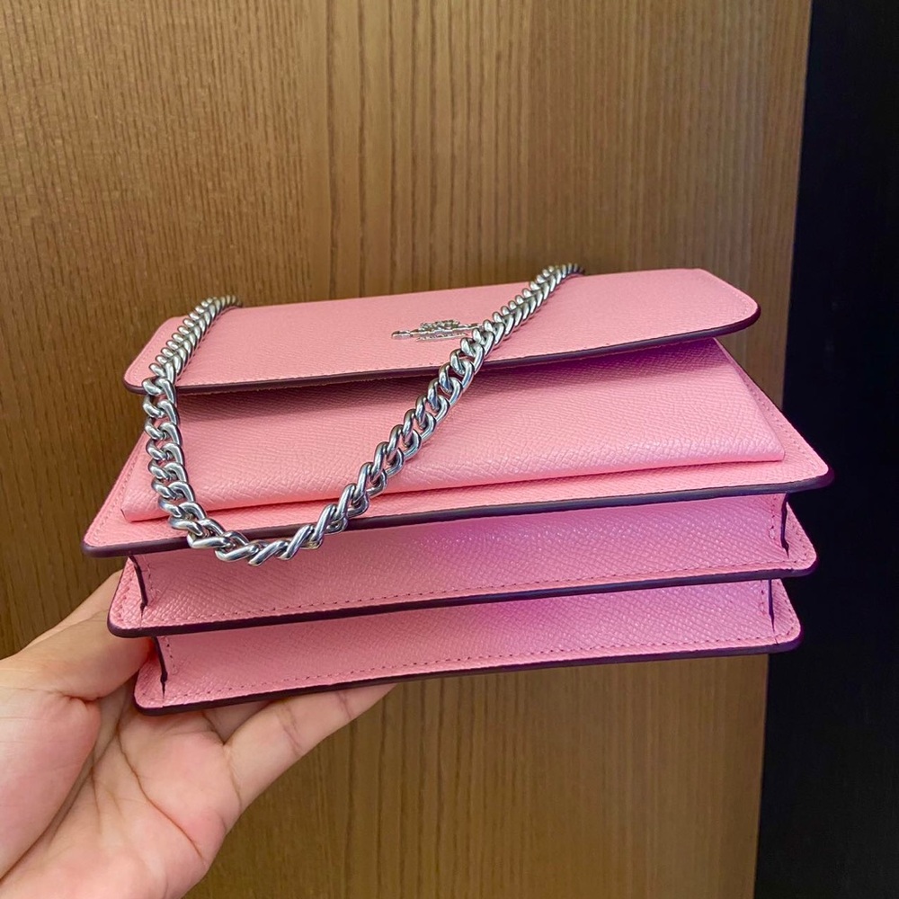 Coach Silver/ Flower Pink Mini Klare Crossbody # C9949 - Picture 4 of 9
